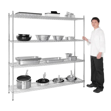 L929 Vogue 4 Tier Wire Shelving Kit 1525x460mm - JD Catering Equipment Solutions Ltd
