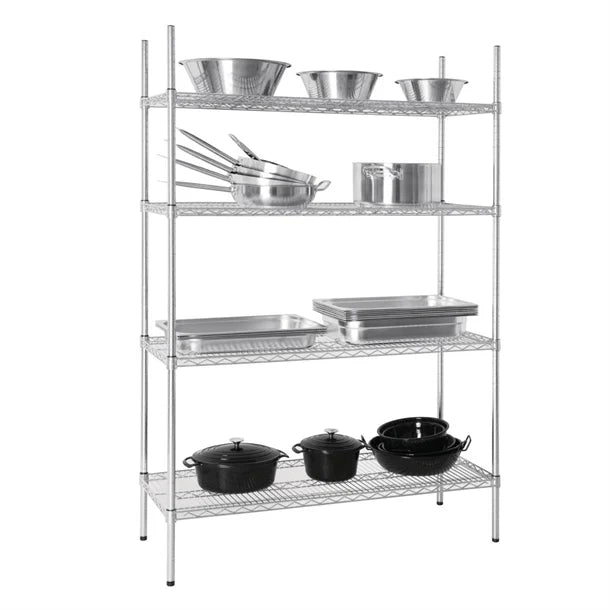 L928 Vogue 4 Tier Wire Shelving Kit 1220x460mm