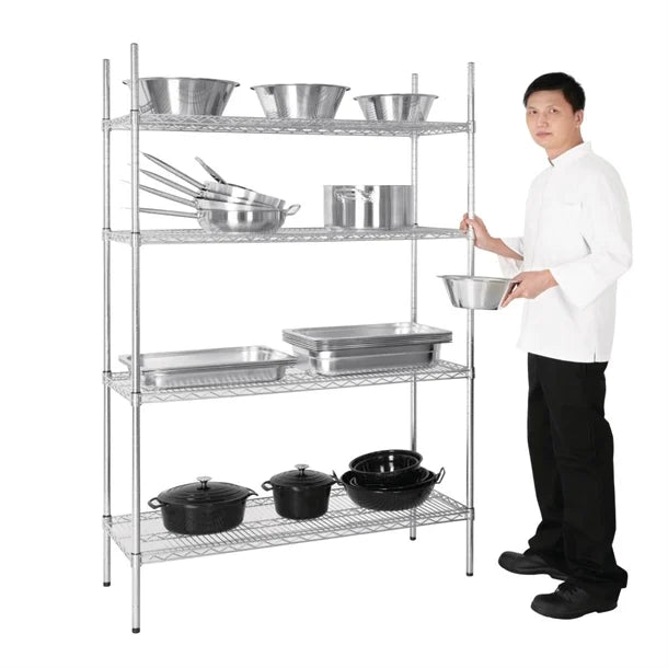 L928 Vogue 4 Tier Wire Shelving Kit 1220x460mm