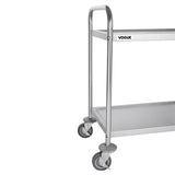 F996 Vogue Stainless Steel 2 Tier Clearing Trolley Small