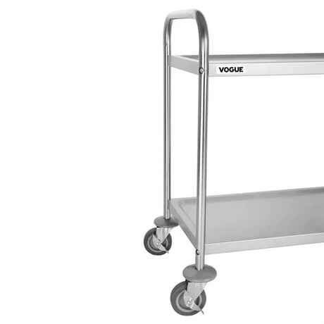 F996 Vogue Stainless Steel 2 Tier Clearing Trolley Small - JD Catering Equipment Solutions Ltd