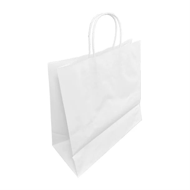 HY763 Fiesta Recyclable Twist Handle Paper Bag White – Medium (Pack 250)