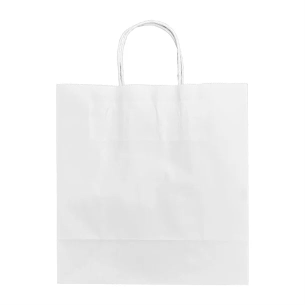 HY763 Fiesta Recyclable Twist Handle Paper Bag White – Medium (Pack 250)