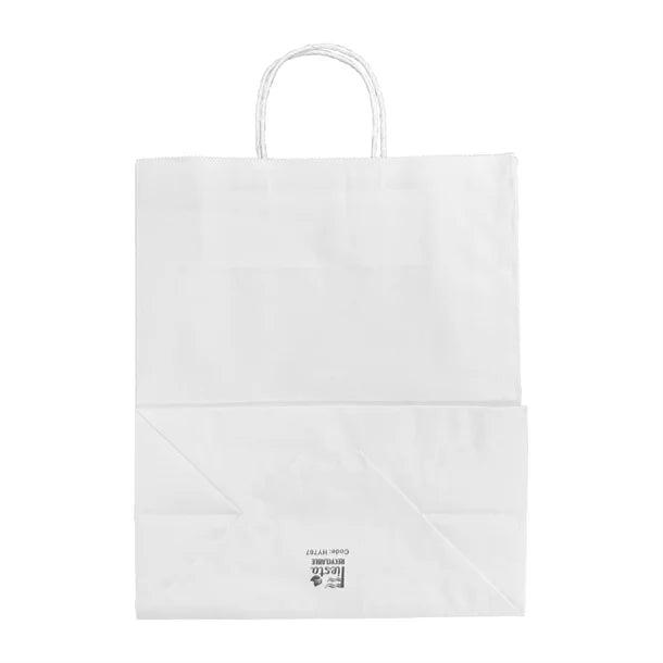 HY767 Fiesta Recyclable Twist Handle Paper Bag White – Large (Pack 250)