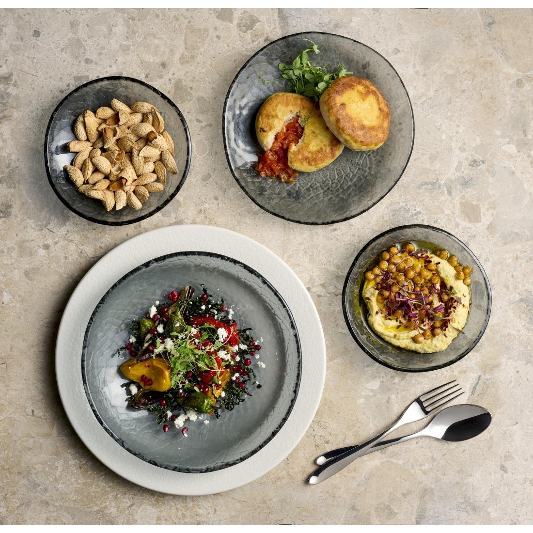 JF627 Churchill Viana Dusk Organic Glass Bowl - 170mm (Pack 6) (Direct)