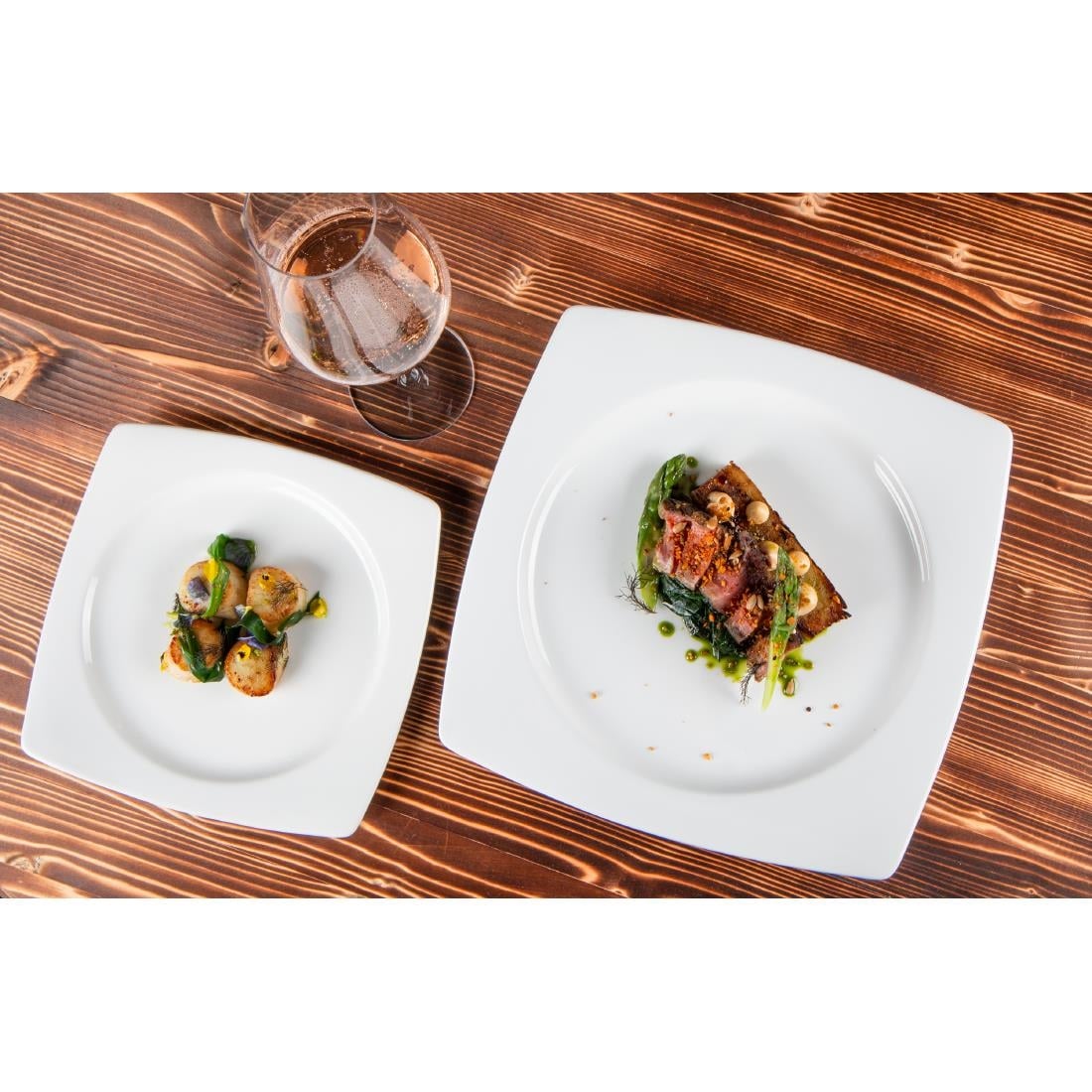 Elia Glacier Fine China Square Plates 310mm (4 Pack)