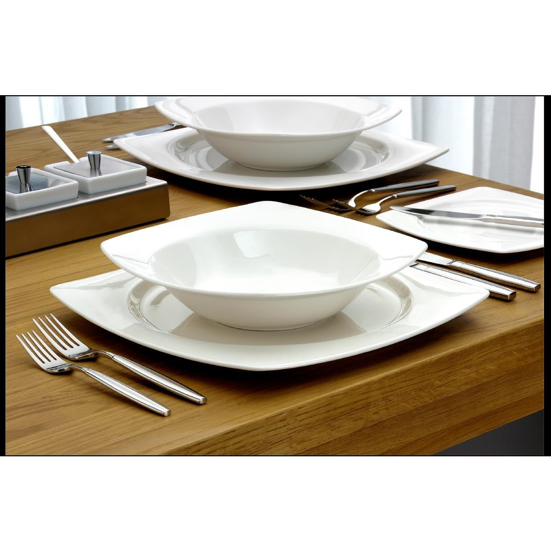 Elia Glacier Fine China Square Plates 310mm (4 Pack)