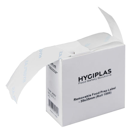 Hygiplas Removable Food Prep Labels 35x35mm (1000 Pack)