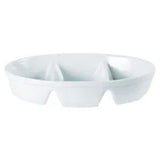 Pack Size 4 - Porcelite Oval 3 Division Dish 28cm/11" - 15472 - JD Catering Equipments Ltd