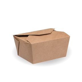 BioBoard Hot Food Box #1 - Kraft - 800ml - 450/ctn - kraft - BioPak commercial catering consumable
