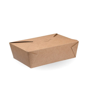 BioBoard Hot Food Box #3 - Kraft - 1,500ml - 180/ctn - kraft - BioPak commercial catering consumable