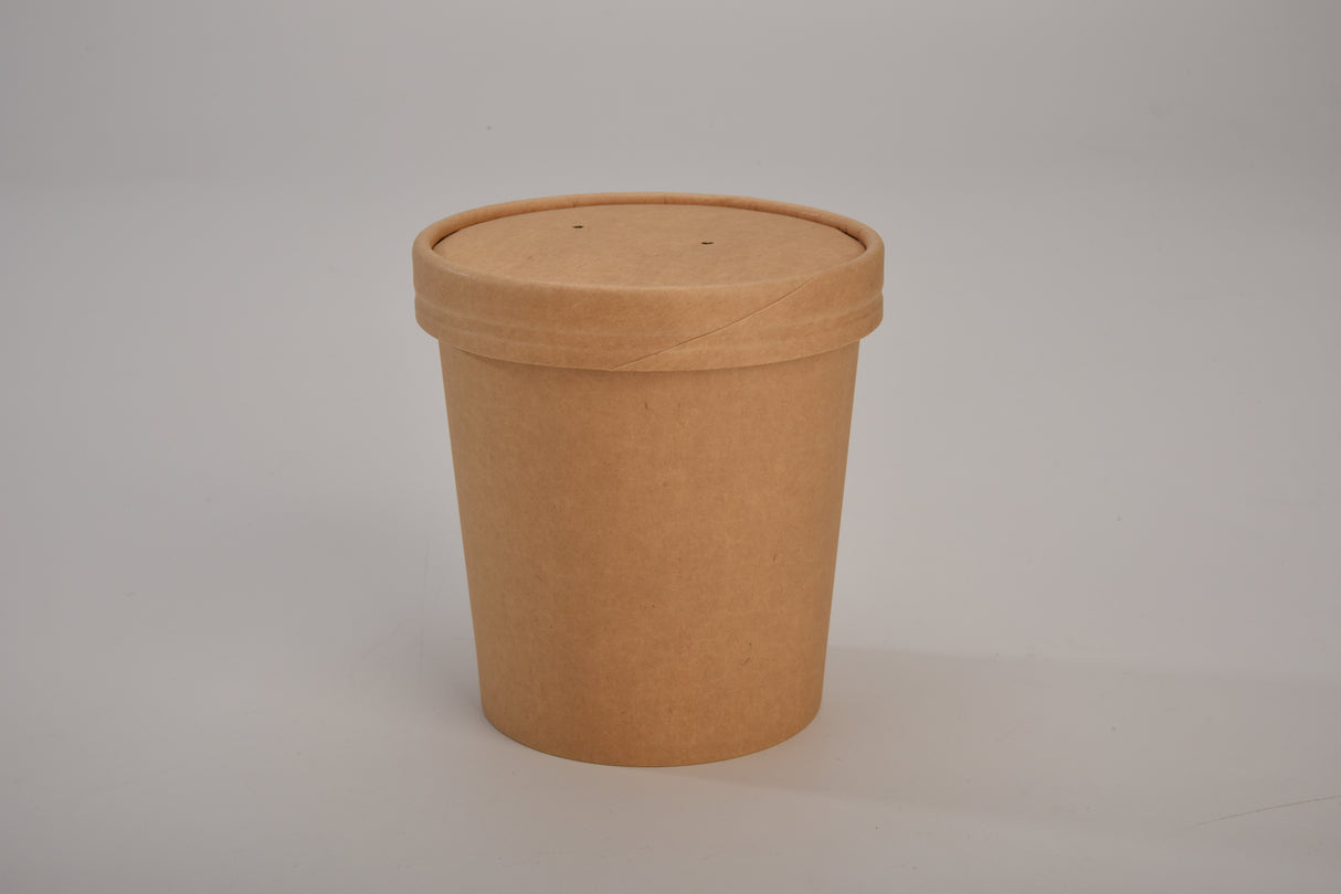 FP-SOUP16K 16oz Soup Pot - Kraft (500 per ctn) - No Lid