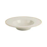 Pack Size 6 - Porland Academy Line Gold Band Pasta Plate 25cm - 175825GB - JD Catering Equipments Ltd