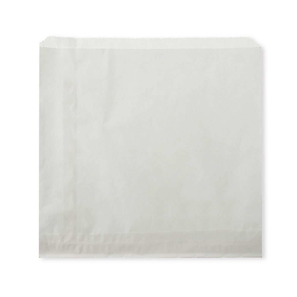 Greaseproof Bag - White - 10x10cm - 1,000/ctn - white - BioPak commercial catering consumable