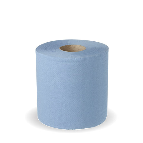2-ply economy blue roll - blue - BioPak commercial catering consumable