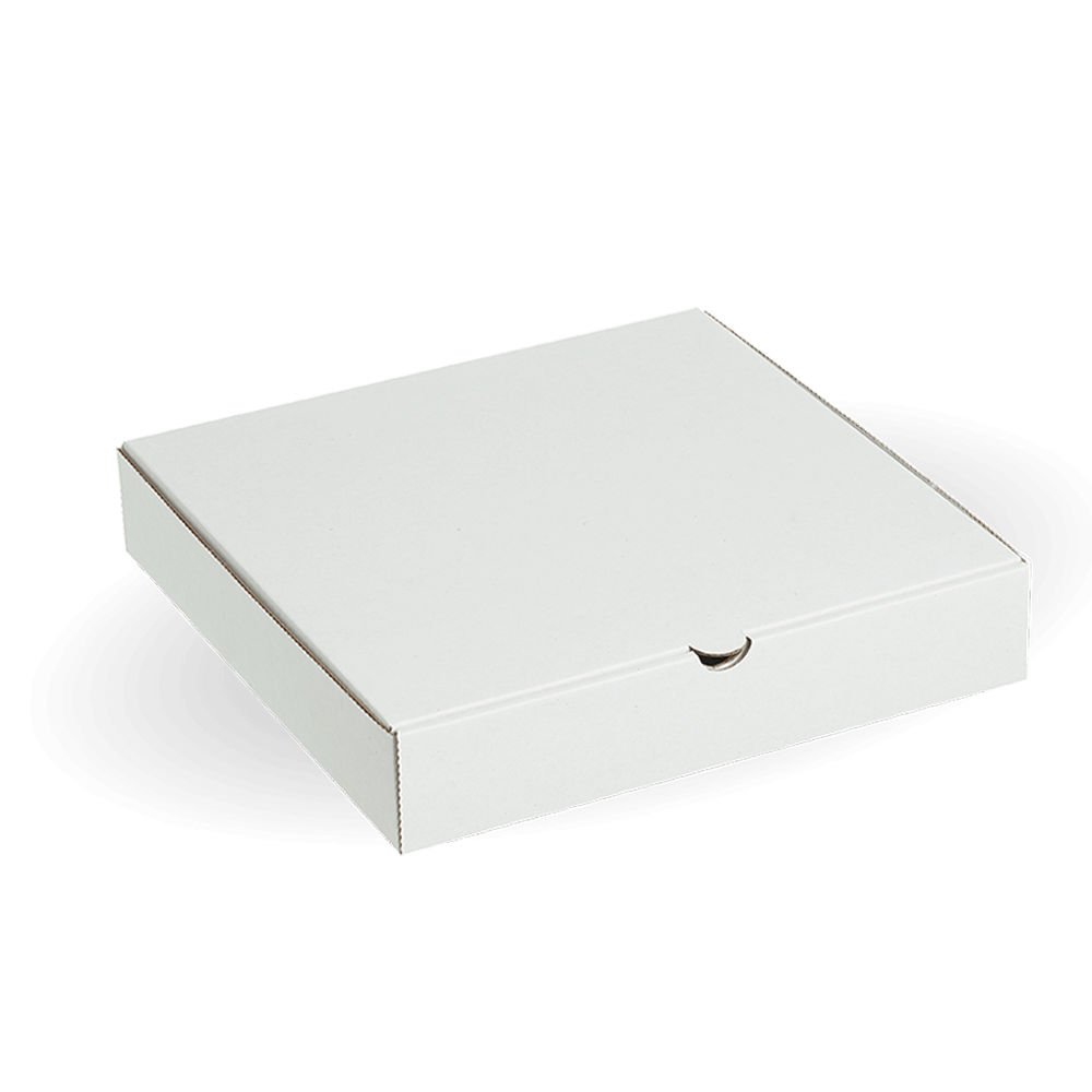 Pizza Box - White - 12" - 100/ctn - white - BioPak commercial catering consumable