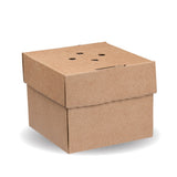 BioBoard Delivery Burger Box - Kraft - 100/ctn - kraft - BioPak commercial catering consumable