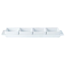 Pack Size 6 - Porcelite Square Shape Set of 4 Bowls & Tray 38x9cm/15x3.5" - 222360