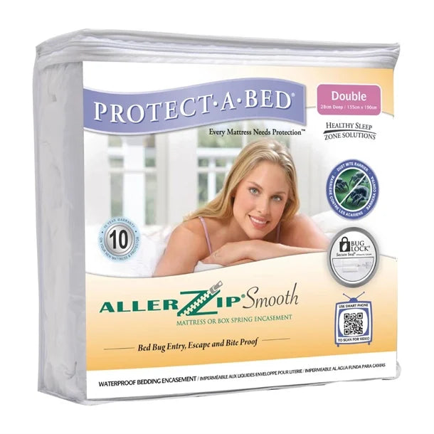 GT722 Mitre Comfort Allerzip Smooth Mattress Protector Encasement Super King