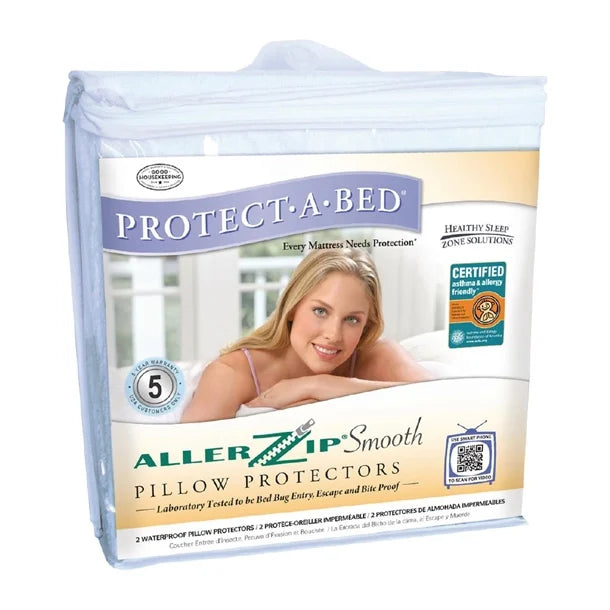 GT725 Mitre Comfort Allerzip Smooth Pillow Protector (Pack of 2)