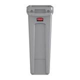 F649 Rubbermaid Slim Jim Container With Venting Channels Grey 87Ltr