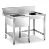 Sammic Pre-wash table right MPD-1500 for AX/UX/SRC (1500 x 750 x 850 mm)