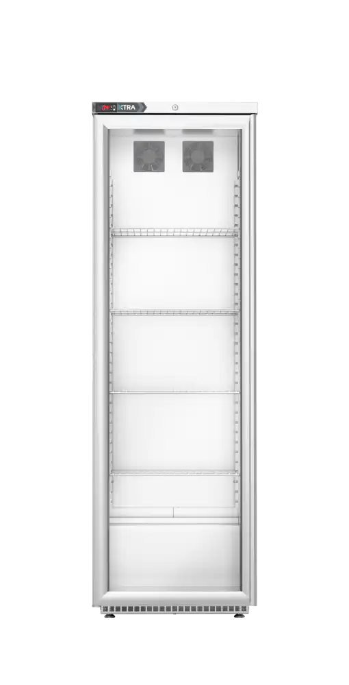 Foster XR415G: 410L Glass Door Cabinet Refrigerator (33-276) Left Hinge