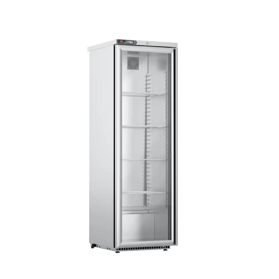 Foster XR415G: 410L Glass Door Cabinet Refrigerator (33-276) Left Hinge