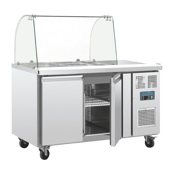 CT393 Polar U-Series Double Door Refrigerated Gastronorm Saladette Counter