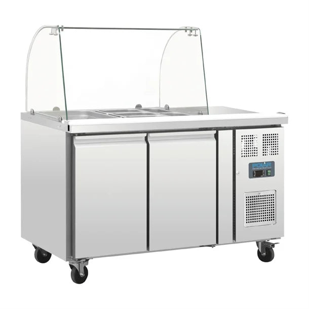 CT393 Polar U-Series Double Door Refrigerated Gastronorm Saladette Counter