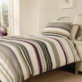 HB713 Mitre Essentials Madison Stripe Duvet Cover Open Magenta Double - JD Catering Equipment Solutions Ltd