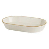 Pack Size 6 - Porland Academy Line Gold Band Oval Salad Dish 16cm - 355819GB - JD Catering Equipments Ltd