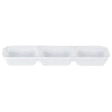 Pack Size 6 - Porcelite Three Division Dip Tray 20x6.5cm/ 7.75"x2.5" - 358120 - JD Catering Equipments Ltd