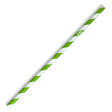 Regular BioStraw - Green Stripe - 6mm - 2500/ctn - green stripe - BioPak commercial catering consumable