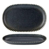 Pack Size 6 - Fusion by Academy Flint Oval Platter 33 x 21cm 13 x 8" - 47143033 - JD Catering Equipments Ltd