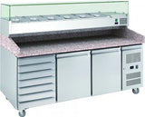 CHEFSRANGE PP3D+ - 2 DOOR + 1 BANK OF DRAWERS PIZZA PREP COUNTER - JD Catering Equipment Solutions Ltd