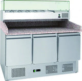 CHEFSRANGE PP3C+ - COMPACT 3 DOOR PIZZA PREP COUNTER - JD Catering Equipment Solutions Ltd