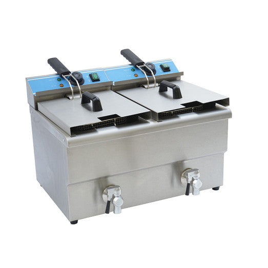 CHEFSRANGE DF-8T-2/3 - 8 + 8 LTR COUNTER TOP TWIN TANK ELECTRIC FRYER