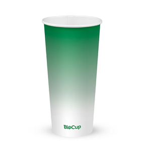 Cold Paper Cup - Green - 650ml / 22oz (90mm )- 1,000/ctn - green fade - BioPak commercial catering consumable