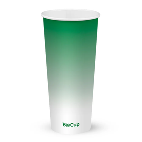 Cold Paper Cup - Green - 700ml / 24oz (90mm) - 500/ctn - green fade - BioPak commercial catering consumable