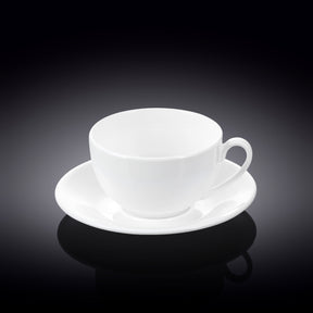 Wilmax Tea Cup & Saucer 250ml – Pack of 6 by Wilmax