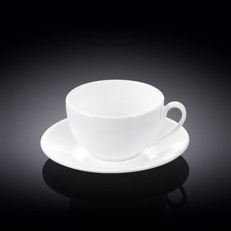Wilmax Tea Cup & Saucer 250ml – Pack of 6 by Wilmax