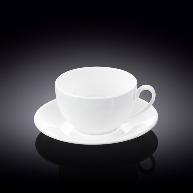 Wilmax Tea Cup & Saucer 250ml – Pack of 6 by Wilmax