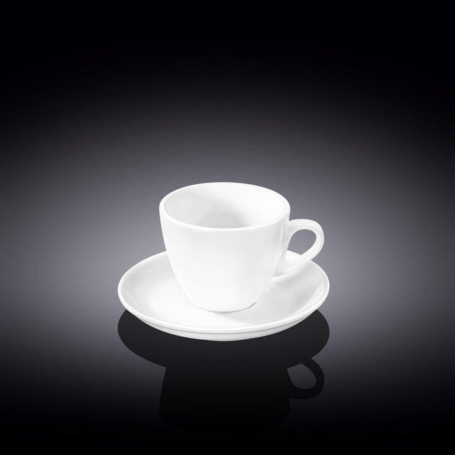 Wilmax Coffee Cup & Saucer 75ml – Pack of 6 by Wilmax