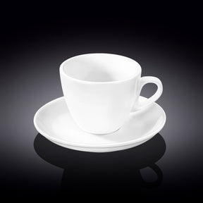 Wilmax Tea Cup & Saucer 300ml – Pack of 6 by Wilmax