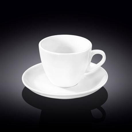 Wilmax Tea Cup & Saucer 300ml – Pack of 6 by Wilmax