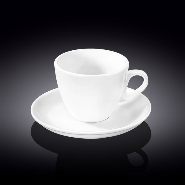 Wilmax Tea Cup & Saucer 300ml – Pack of 6 by Wilmax