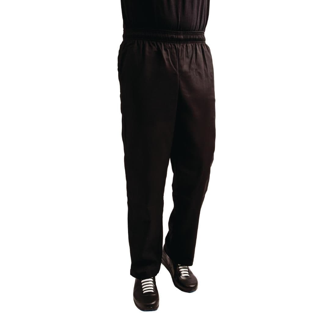 A029T-L Whites Easyfit Trousers Teflon Black L JD Catering Equipment Solutions Ltd
