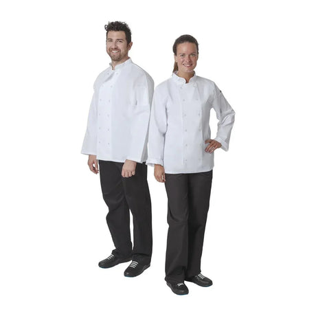 A134 Whites Vegas Unisex Chefs Jacket Long Sleeve White - JD Catering Equipment Solutions Ltd