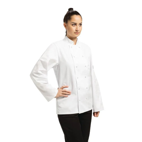A134 Whites Vegas Unisex Chefs Jacket Long Sleeve White - JD Catering Equipment Solutions Ltd